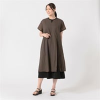 配色シアーワンピース レディス ESSEME(エシーム) 391860-MK(コイチャ-M)