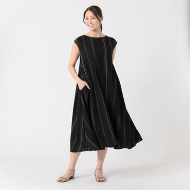 プリントAラインワンピース レディス ESSEME(エシーム) 588-5645-26(クロ-M)