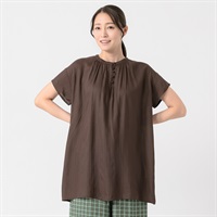 ストライプドビー多ボタンチュニック レディス ESSEME(エシーム) 588-6642-26(チャ-M)
