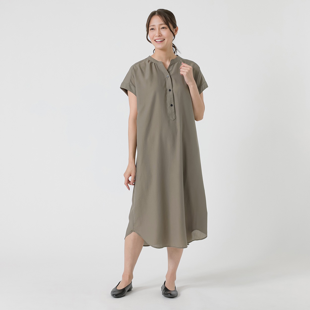スキッパードルマンワンピース レディス ESSEME(エシーム) AE261LJ364(ミドリ-XL)