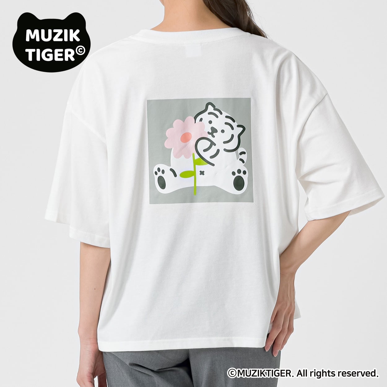 MUZIK TIGER バックプリントTシャツ レディス ESSEME(エシーム) ESM26M054-TS(アイボリー-M)