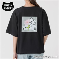 MUZIK TIGER バックプリントTシャツ レディス ESSEME(エシーム) ESM26M054-TS(クロ-M)
