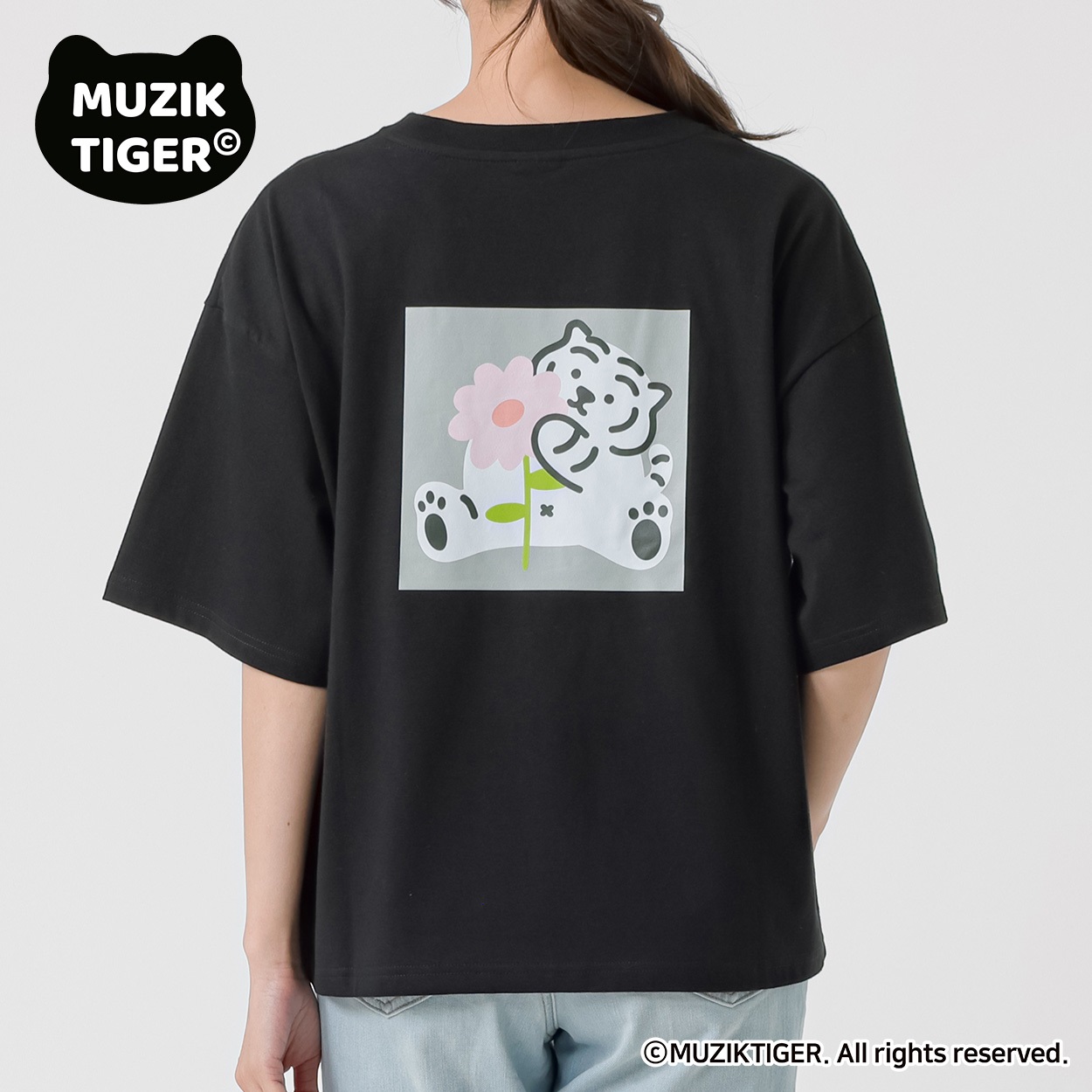 MUZIK TIGER バックプリントTシャツ レディス ESSEME(エシーム) ESM26M054-TS(クロ-L)