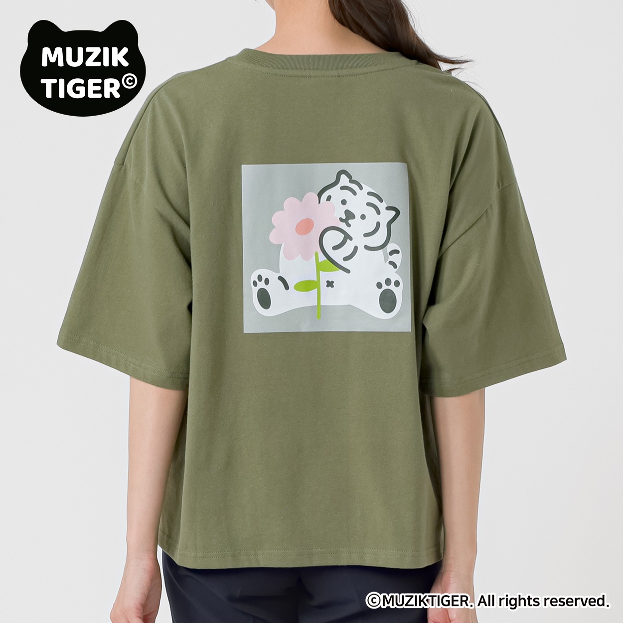 MUZIK TIGER バックプリントTシャツ レディス ESSEME(エシーム) ESM26M054-TS(コイミドリ-M)