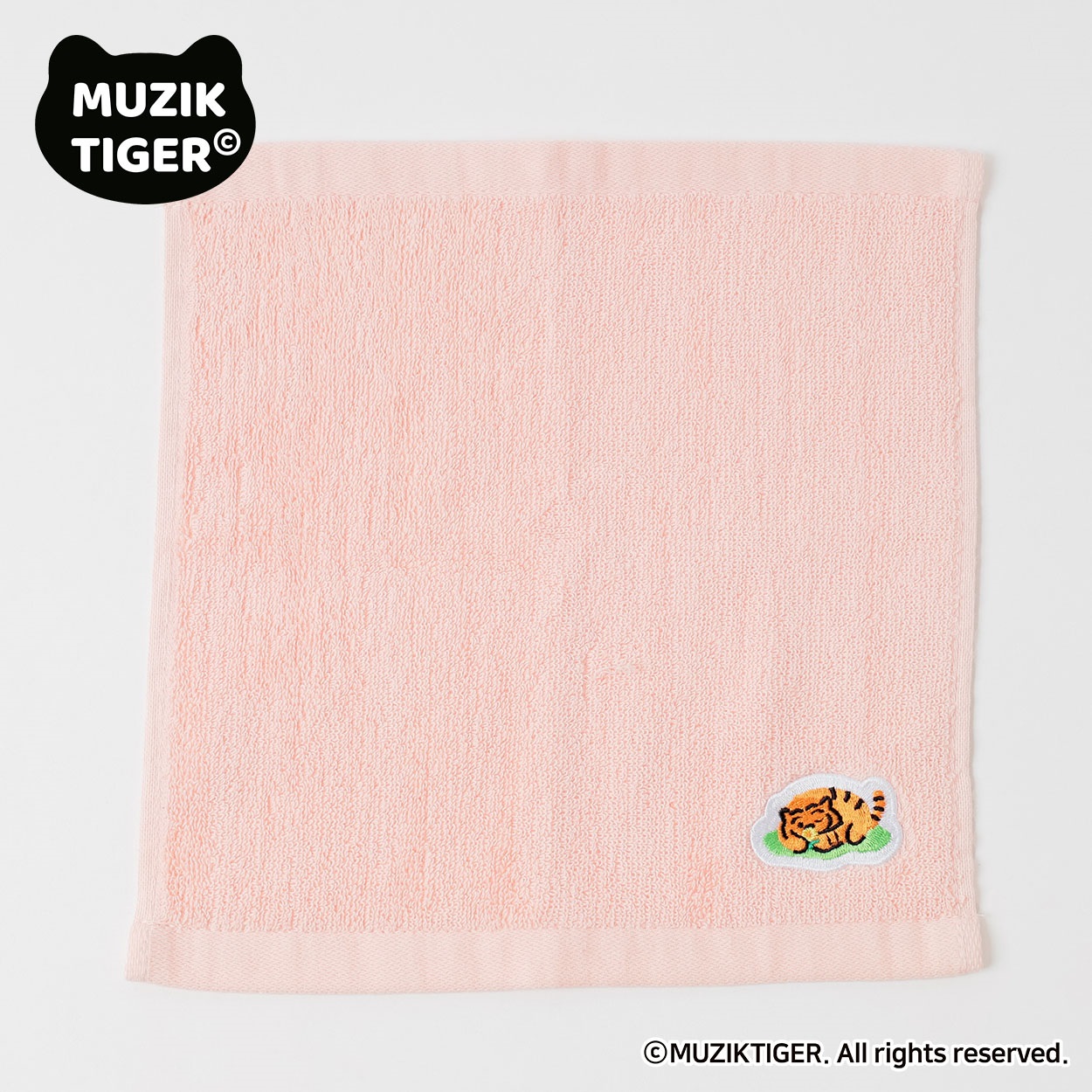 MUZIK TIGER 刺繍ハンカチ レディス ESSEME(エシーム) ESM26M061-TS(ウスアカ-ﾌﾘｰ)