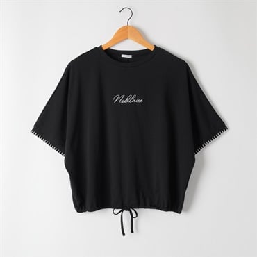 襟ブランケット刺繍プルオーバー レディス ESSEME(エシーム) 363165-CPN(クロ-M)