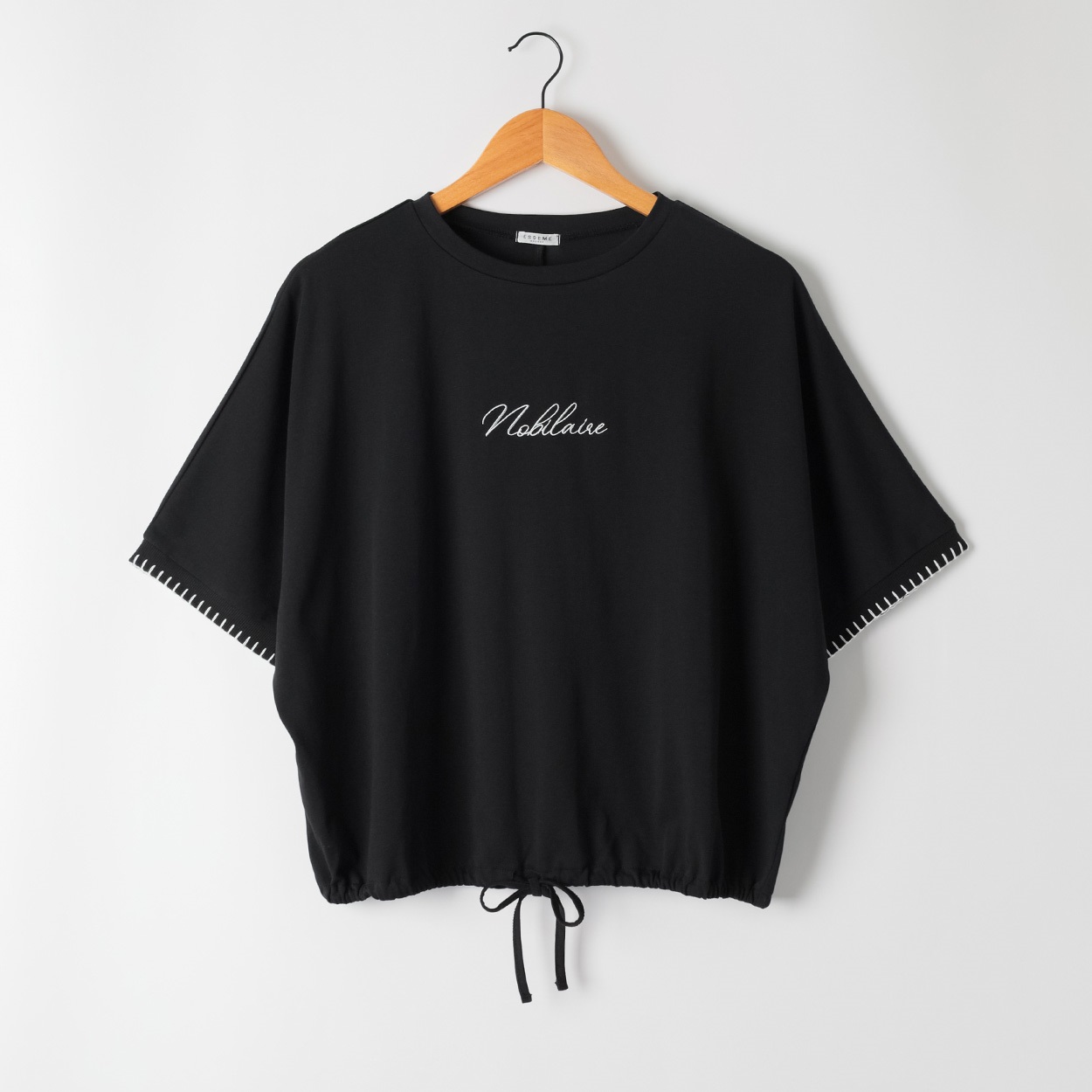 襟ブランケット刺繍プルオーバー レディス ESSEME(エシーム) 363165-CPN(クロ-L)