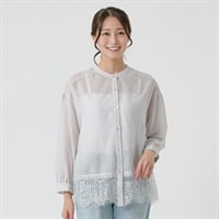 裾レースブラウス レディス ESSEME(エシーム)(ウスクロ-M)