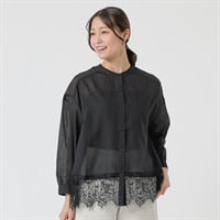 裾レースブラウス レディス ESSEME(エシーム)(クロ-M)