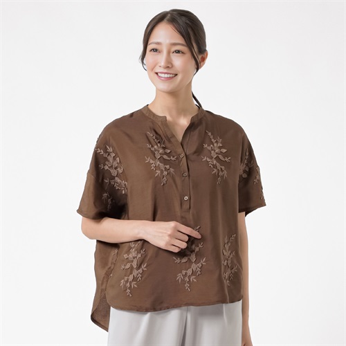 3D刺繍シャツプルオーバー レディス ESSEME(エシーム) AE262NM370J