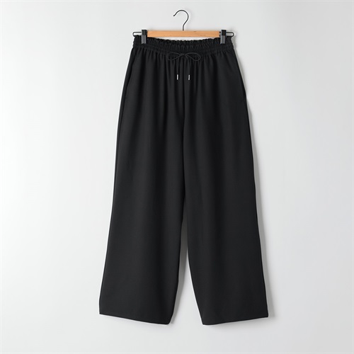 ギャザーワイドパンツ レディス ESSEME(エシーム) AE262SY373J(クロ-M)