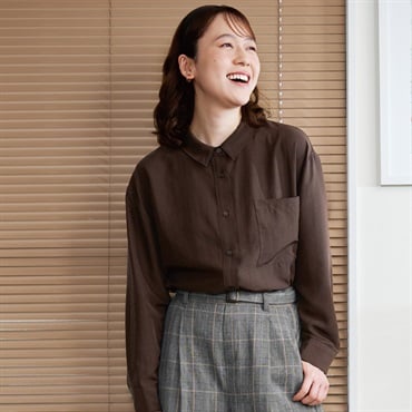 裾レースレギュラーカラーブラウス レディス ESSEME(エシーム) AE262LJ382J(チャ-M)