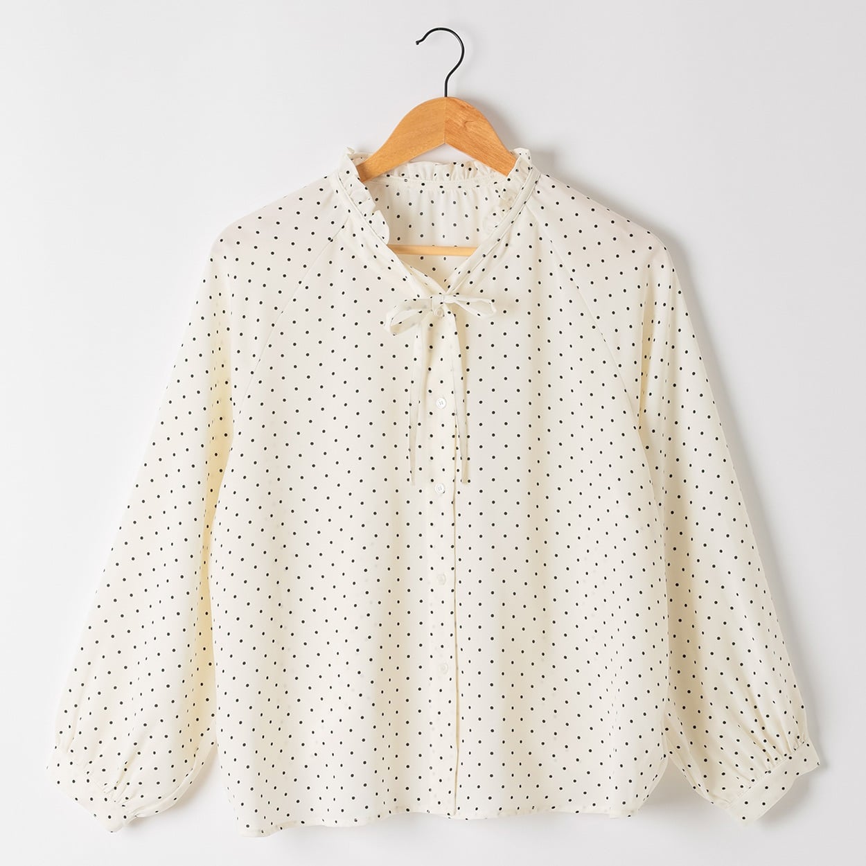 フリルネックシャツ レディス ESSEME(エシーム) ESM26W070-TS(アイボリー-XL)