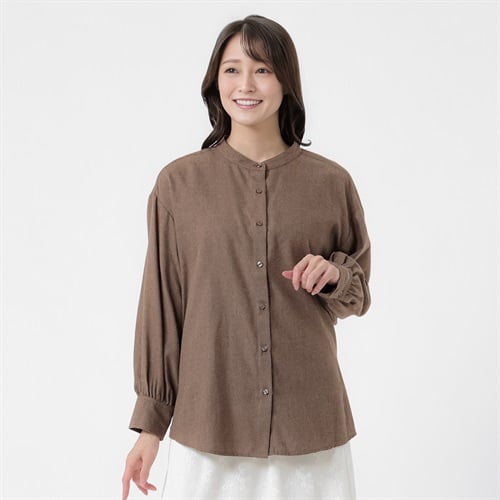 袖ワンポイント刺繍シャツ レディス ESSEME(エシーム) 516156