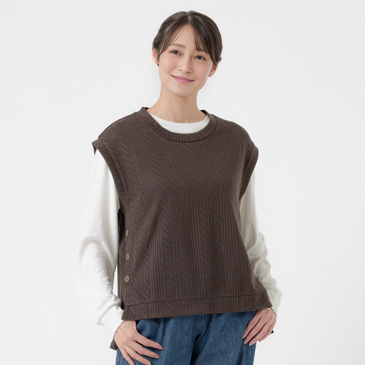 ニットソーベストセット レディス ESSEME(エシーム) AE262HY385J(コイチャ-M)