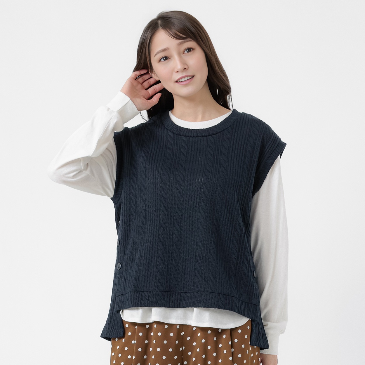 ニットソーベストセット レディス ESSEME(エシーム) AE262HY385J(コイアオ-XL)