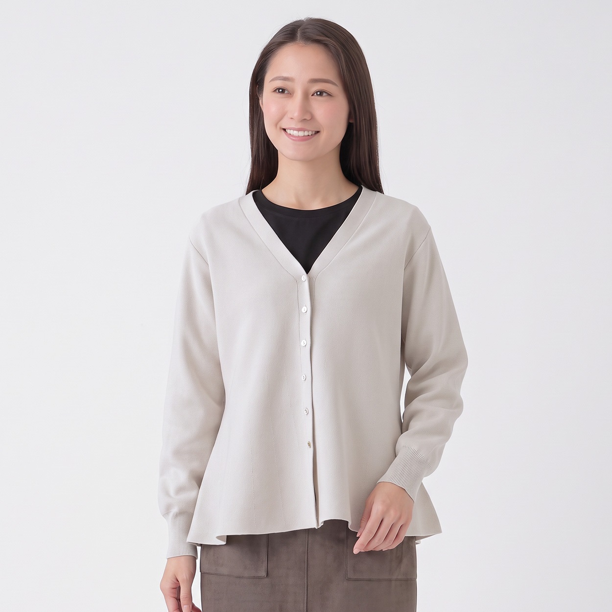 ミラノペプラムカーディガン レディス ESSEME(エシーム) 691564(ウスクロ-XL)