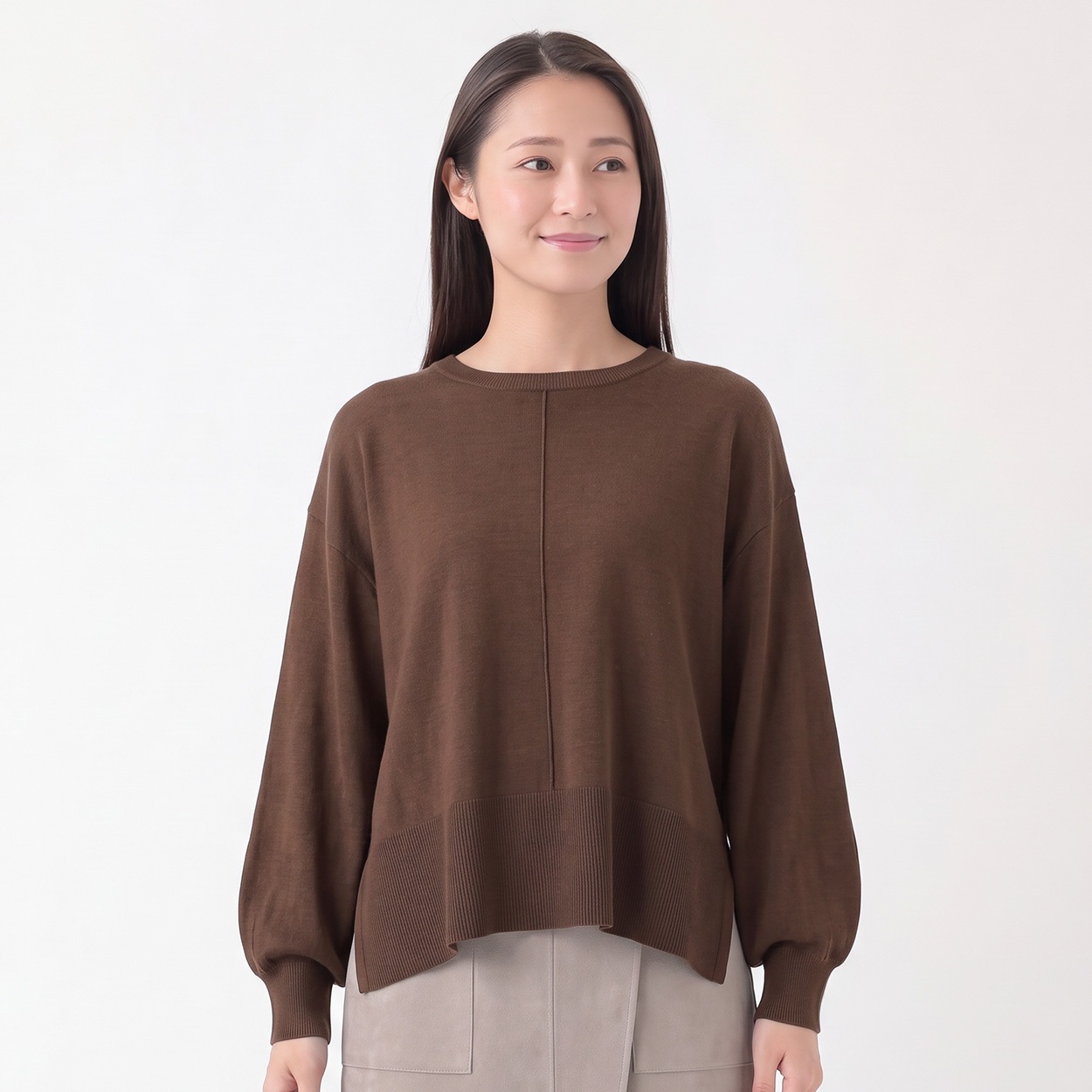 クルーネックドルマンプルオーバー レディス ESSEME(エシーム) 691565(チャ-L)