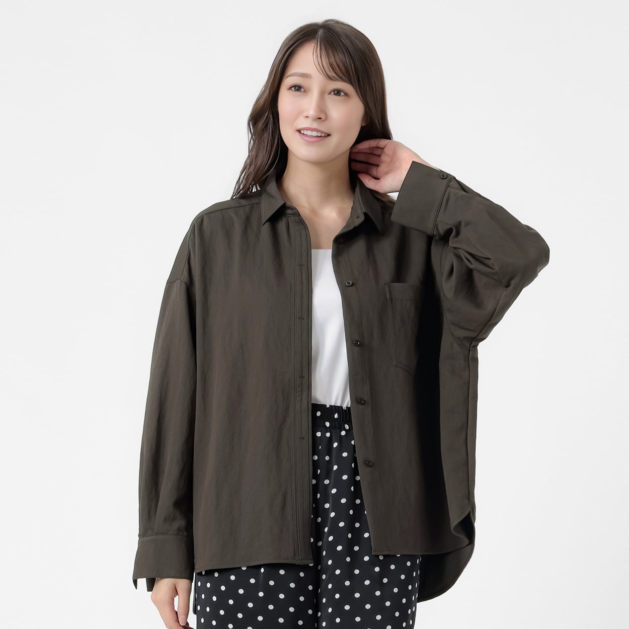 ツイルオーバーシャツ レディス ESSEME(エシーム) 391874(チャ-M)