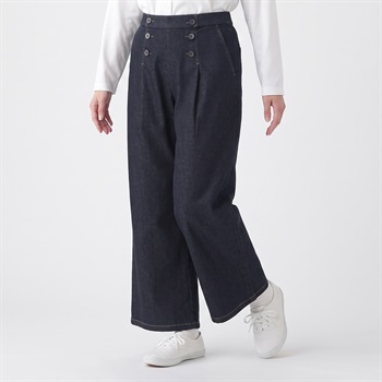 裏起毛デニムワイドパンツ レディス ESSEME(エシーム) 5313633(コイアオ-S)