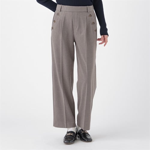 裏起毛ストレートパンツロング レディス ESSEME(エシーム) 5314633L(チャ-M)