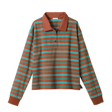 ボーダーラガーシャツ レディス ESSEME(エシーム) ESM26J077-TS(チャ-M)