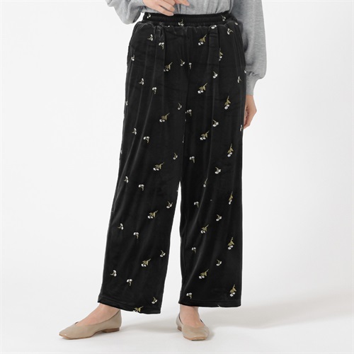 ベロア刺繍パンツ レディス ESSEME(エシーム) ESM26J078-TS
