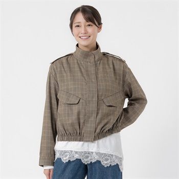 チェックコクーンジャケット レディス ESSEME(エシーム) S58-47790(チャ-M)