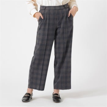 ウエストサイドボタンワイドパンツ レディス ESSEME(エシーム) 391868(Ａクロ-S)
