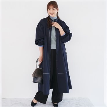 【ESSEME×藤本美貴】パイピングシャツワンピース レディス ESSEME(エシーム) 391877-MK(コイアオ-M)