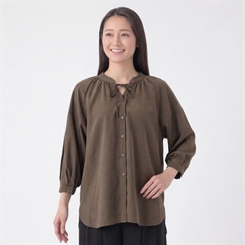 【ESSEME×藤本美貴】リボン付きチュニックシャツ レディス ESSEME(エシーム) 391878-MK(チャ-M)