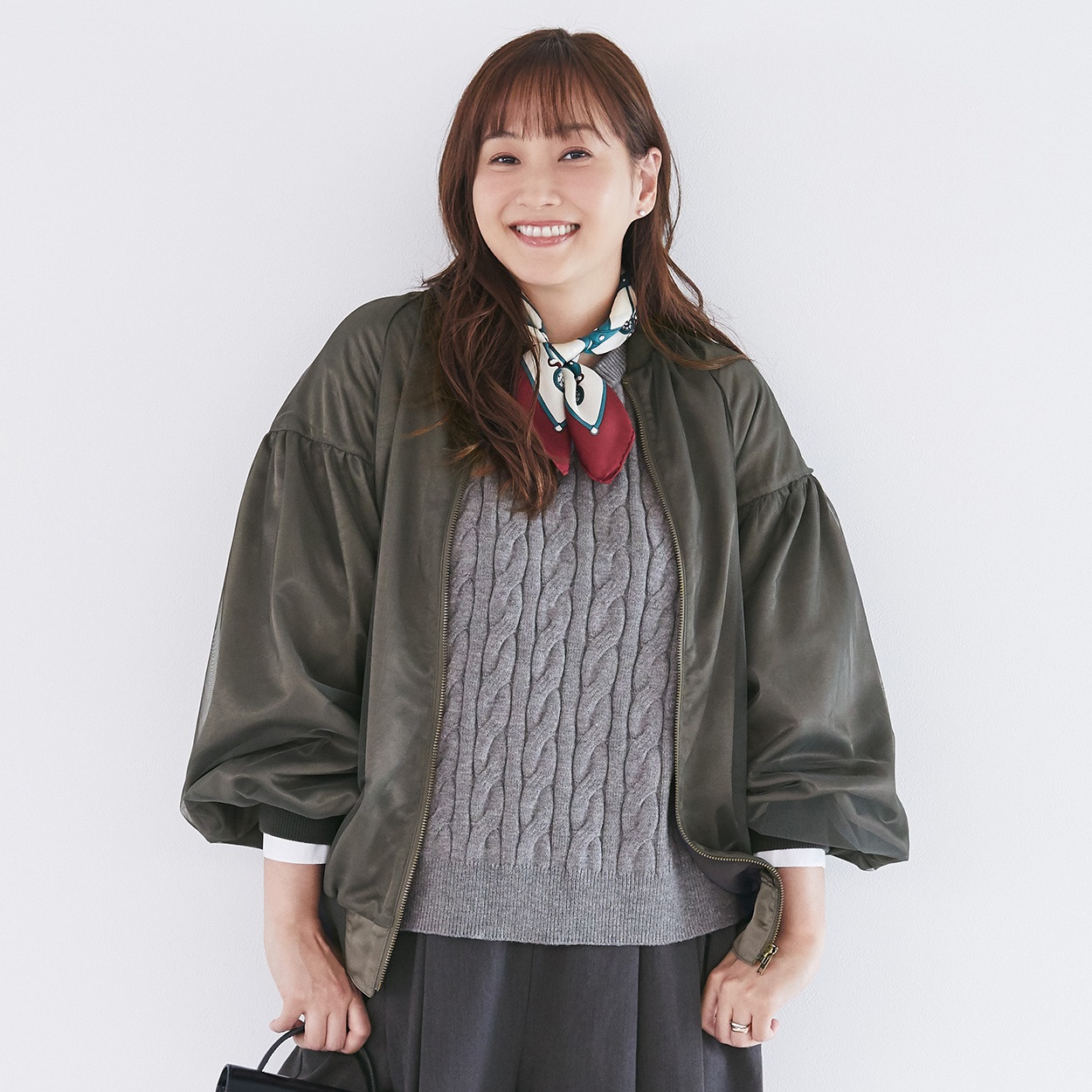 【ESSEME×藤本美貴】チュールMA－1ジャケット レディス ESSEME(エシーム) ESM26W052-MK(ウスクロ-L)