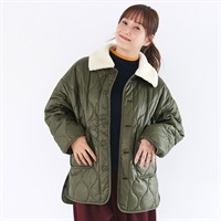 【ESSEME×藤本美貴】襟ボアキルトオーバージャケット レディス ESSEME(エシーム) ESM26W065-MK(コイミドリ-M)