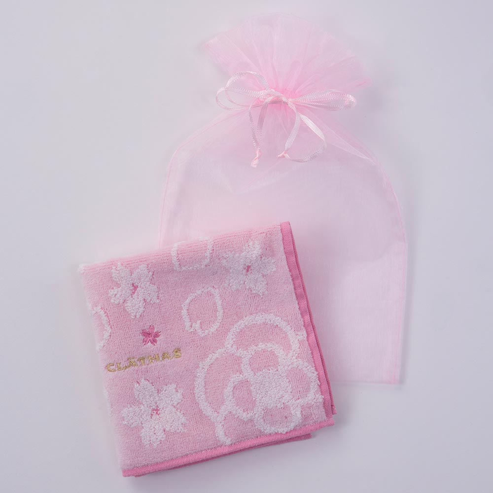 クレイサスタオルハンカチ 桜モチーフ レディス(ピンク-フリー)