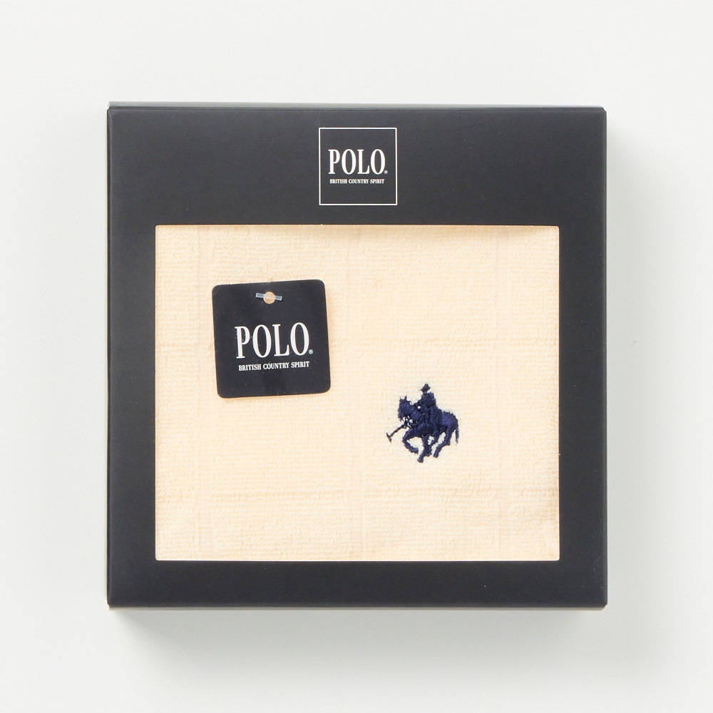 POLO BCS 紳士箱入りハンカチ(Ａシロ-フリー)