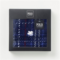POLO BCS 紳士箱入りハンカチ(Ａコイアオ-フリー)