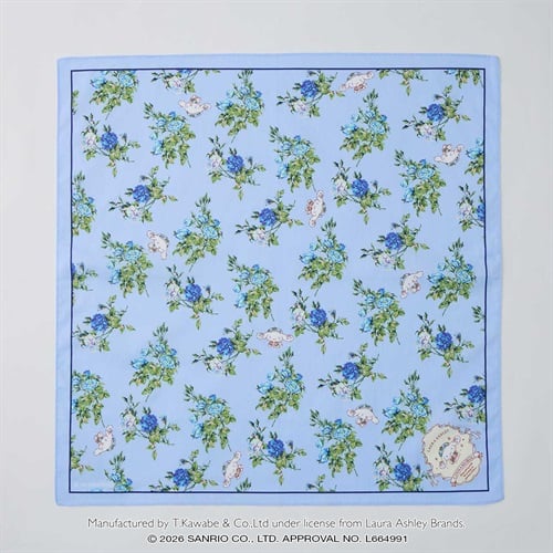 Laura Ashley(ローラ アシュレイ) シナモロール　ハンカチ(アオ-フリー)