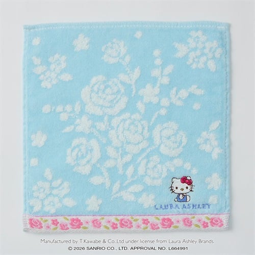 Laura Ashley(ローラ アシュレイ) ハローキティ　ミニタオルハンカチ(アオ-フリー)