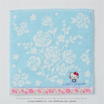 Laura Ashley(ローラ アシュレイ) ハローキティ　ミニタオルハンカチ(アオ-フリー)