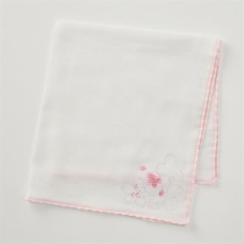 宇野千代 ガーゼ刺繍(シロ-フリー)