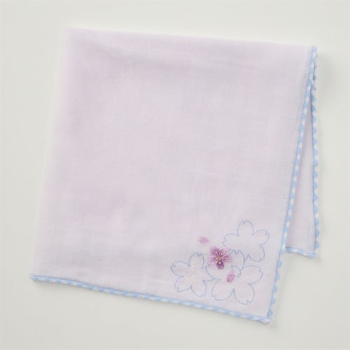 宇野千代 ガーゼ刺繍(ウスムラサキ-フリー)