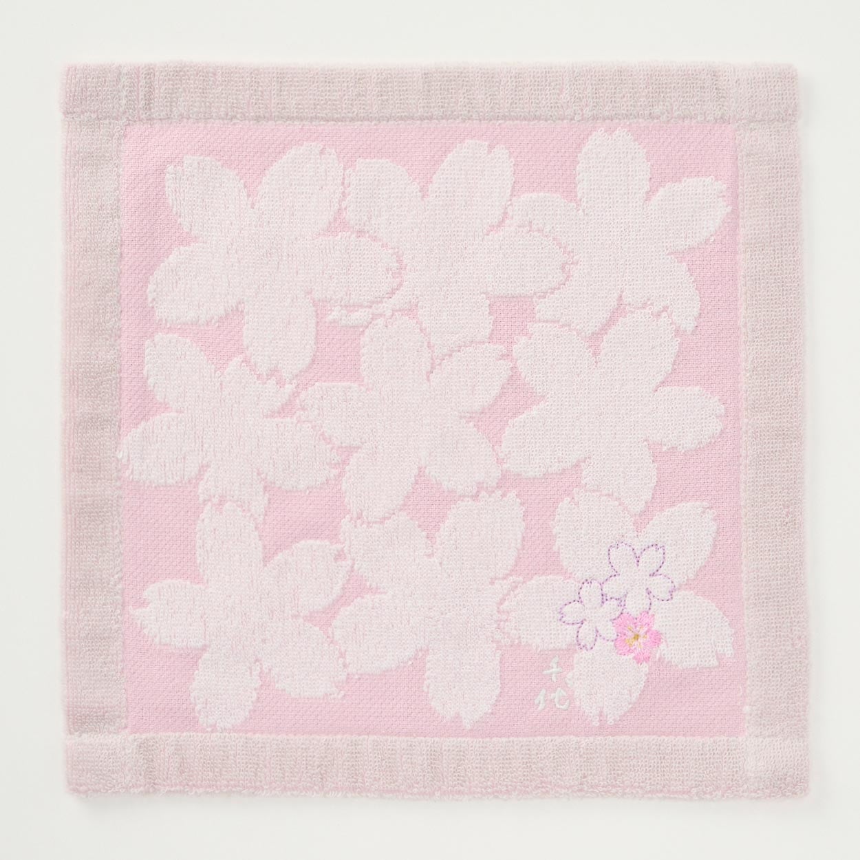 宇野千代 タオル刺繍(ウスアカ-フリー)