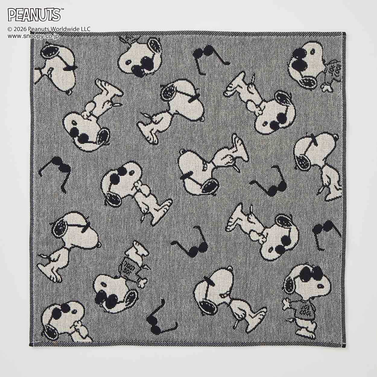 ピーナッツ(PEANUTS) スヌーピー 3重ガーゼハンカチ モノトーン