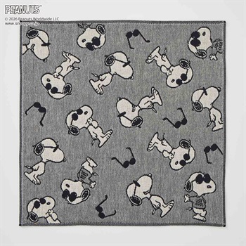 ピーナッツ(PEANUTS) スヌーピー 3重ガーゼハンカチ モノトーン(ウスクロ-フリー)