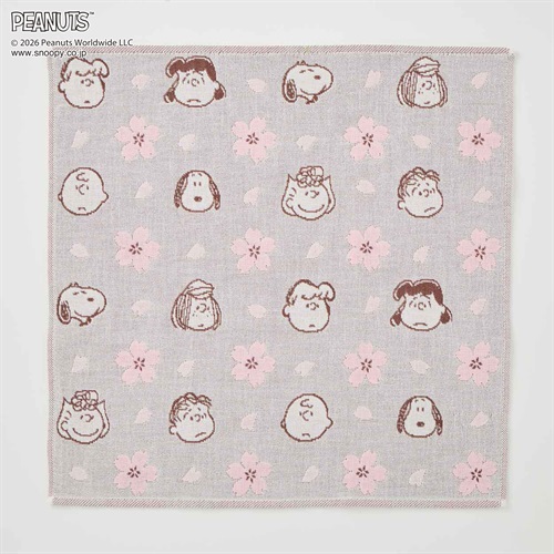 ピーナッツ(PEANUTS) スヌーピー 桜3重ガーゼハンカチ 仲間