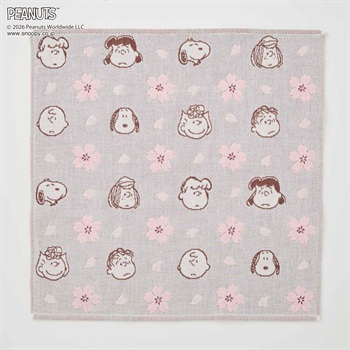 ピーナッツ(PEANUTS) スヌーピー 桜3重ガーゼハンカチ 仲間 | イオン