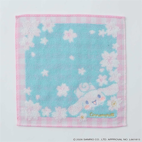 サンリオキャラクターズ ミモザ･桜タオル1P(Ａブルー-フリー)