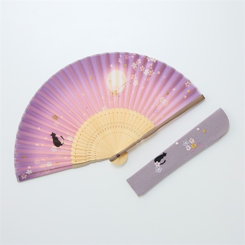 和花婦人扇子セット(月見桜-フリー)