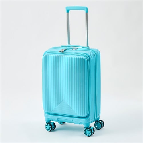 トップバリュ(TOPVALU) カラフルジッパーキャリー 【フロントオープン】(ブルー-47CM)