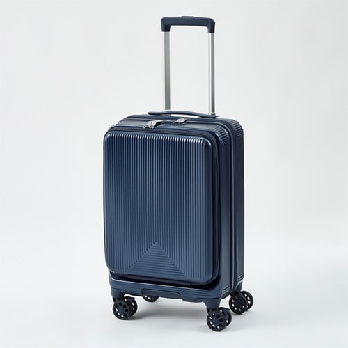 トップバリュ(TOPVALU) カラフルジッパーキャリー 【フロントオープン】(ネイビー-47CM)